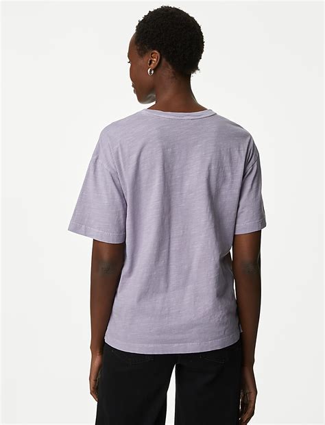 Buy Pure Cotton Tea Dyed T-Shirt at Marks & Spencer