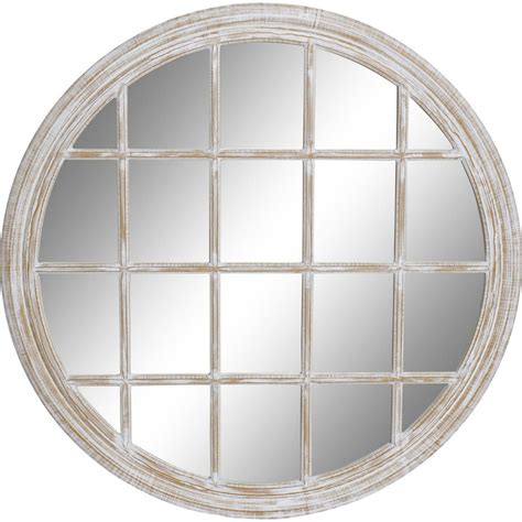 Miroir effet vieilli blanc pour élégance intérieure 90 x 2 x 90 cm ...