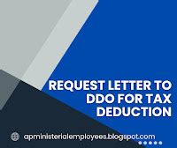 REQUEST LETTER TO DDO FOR TAX DEDUCTION