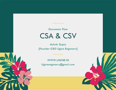 Work Flow of Documentation CSV Validation