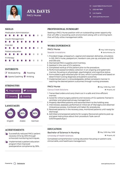 10+ PACU Nurse Resume Samples & Templates for 2025