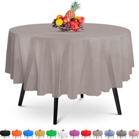 Amazon.com: 14 Pack Premium Round Silver Plastic Tablecloth - 84 x 84 ...