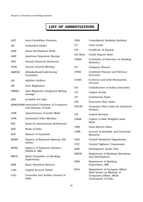 Abbreviationsss - Manual on Financial and Banking Statistics ix ACF ...