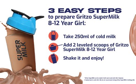 Gritzo SuperMilk 8-12y for Girls, Health Drink for Kids, High Protein ...