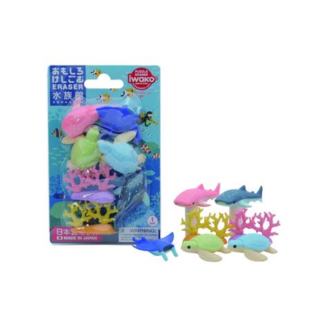 Iwako Aquarium Eraser, 10-Piece Blister – Unbox Japan