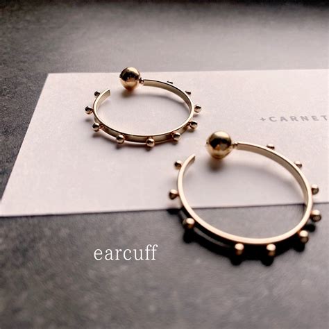 【roue】gold color dot foop pierce or ear cuffs ドットフープピアス or イヤーカフ | +CARNET