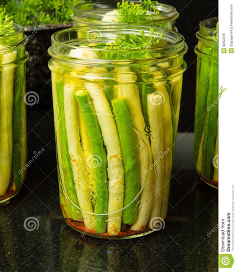 Jars of Fresh Yellow and Green Beans for Canning Stock Image - Image of ...