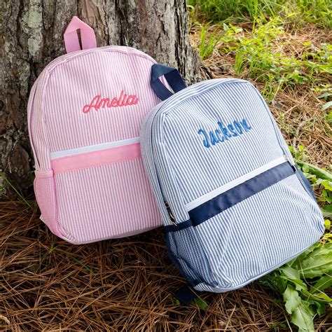 Toddler Backpack, Personalized Kids' Backpack, Seersucker Preppy ...