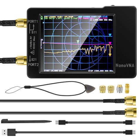 2.8 Inch NanoVNA-H Vector Network Antenna Analyzer 10KHz-1.5GHz MF HF ...