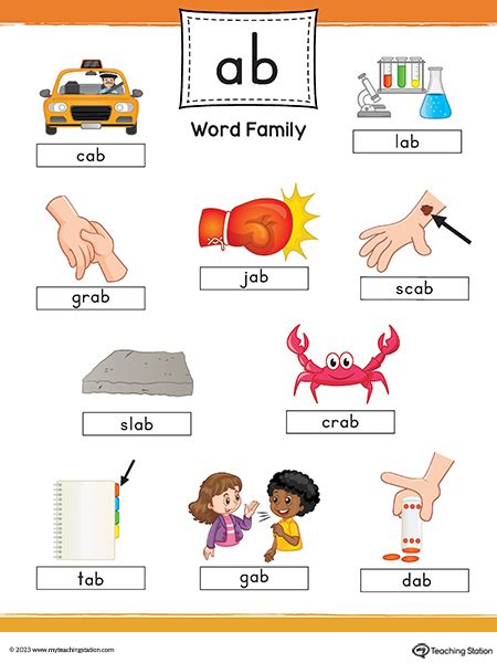 AB Word Family Word Find Printable PDF | MyTeachingStation.com