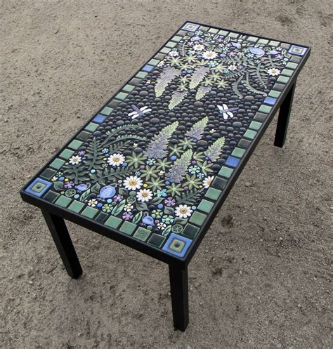 Mosaic Table with Painted Leaves and Flowers - Updates from ...