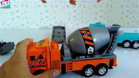 玩具动画屋：工程车玩具之大卡车变搅拌车 10 - YouTube