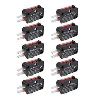 uxcell 10PCS OV-15-1C25 15A 125/250V AC 3 Terminals Snap Button Type ...