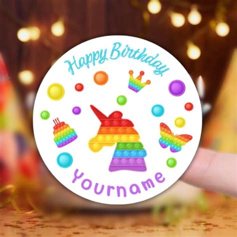 Yellow Nuts Personalized Birthday Stickers for Kids Gift Box Envelopes ...