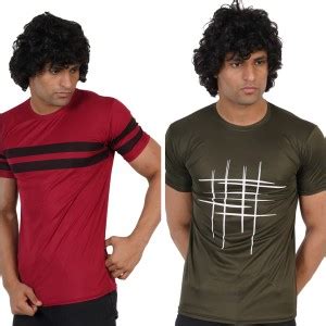 Pachirisu Striped Men Round Neck Maroon, Dark Green T-Shirt - Buy ...