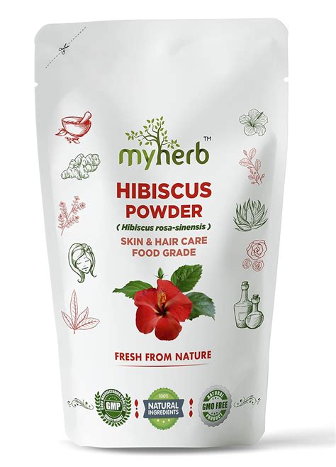 MYHERB 100% Natural Organic Hibiscus Powder (Hibiscus rosa-sinensis ...