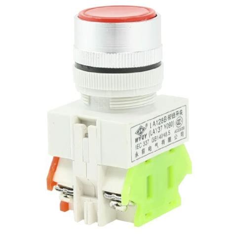 Alcoa Prime660V 10A 1NO 1NC DPST Self Lock Red Cap Contact Momentary ...