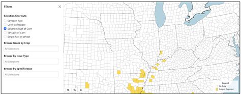 Southern Rust Map 的图像结果