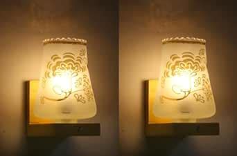 Zsquarehp Wood Modern Antique Glass Wall Lamp Light Fixture for ...