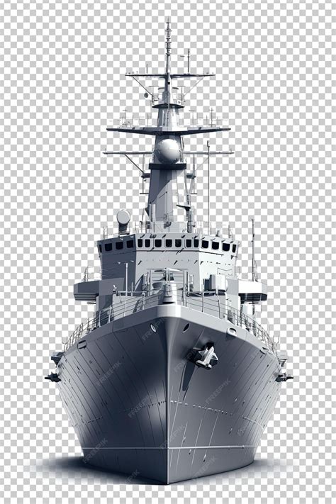 Premium PSD | Warship front view isolated on transparent background
