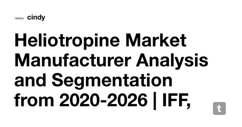 Heliotropine Market Manufacturer Analysis and Segmentation from 2020 ...