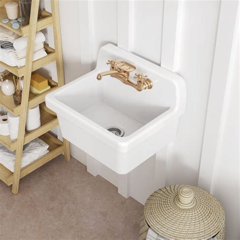 Alape Bucket Sink Wall Mounted Small Service Sink Glazed Steel Utility ...