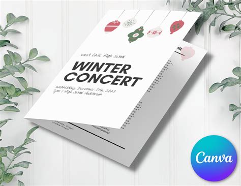 Image result for Editable Winter Concert Program Template