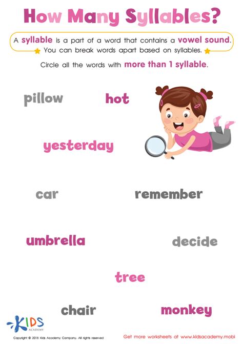 Reading Syllables Worksheet 的图像结果