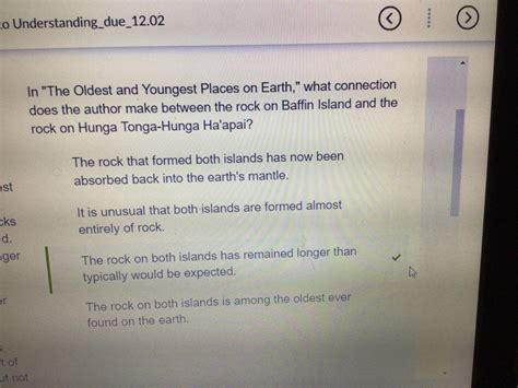 In "The Oldest and Youngest Places on Earth," what connection does the ...