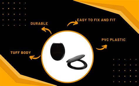 Zap Deluxe Series Black Toilet Standard Seat (PVC Plastic) Toilet ...