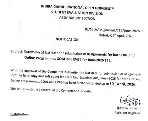 IGNOU-RC-Dehradun - News & Events - Latest - Last date to submit ...