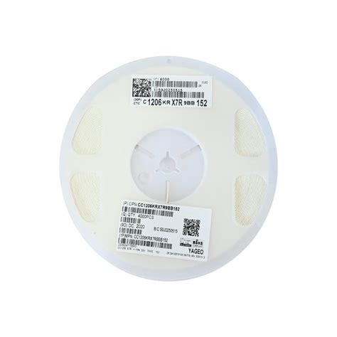 YAGEO 1500pf 1.5nf 50V 1206 SMD Capacitor (Pack of 4000)