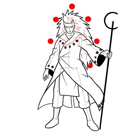 How to Draw Madara Uchiha in Rikudou Sennin Mode - SketchOk