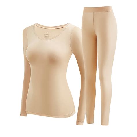 Thermal Underwear for Women Crew Neckautumn and Winter Warm Skin Care ...