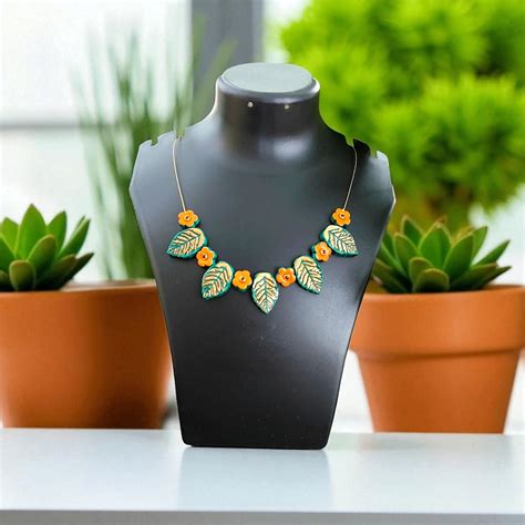 Buy Floral Bloom – Handcrafted Terracotta Necklace | Unique Artistry