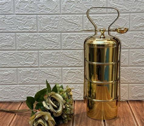 Flipkart.com | Puri Pure Brass Tiffin/Lunch Box - 4 Compartment of 650 ...