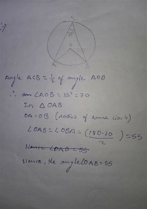 In the figure If angle OAB =40° then find angle ACB - Brainly.in