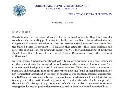 Dear Colleague Letter to Education Leaders Regarding DEI Programming ...