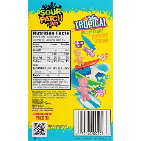 Buy SOUR PATCH KIDS Tropical Soft & Chewy Candy, 12 - 3.5 oz Boxes ...