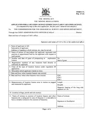 Fillable Online Form IV Application For a Location License Fax Email ...