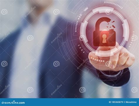 red broken paddock icon shooting unsecure data under cyberattack