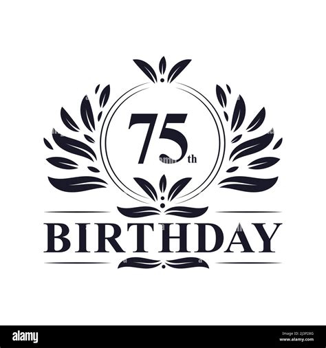 75th Birthday Design, luxurious golden color 75 years Birthday ...