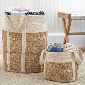 Party Stuff Handcrafted Woven Round Floral Pots Bag Natural Jute ...