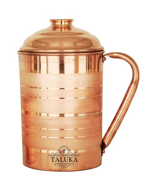Taluka Handmade Copper Jug Pitcher, 1700 Ml, Brown : Amazon.in: Home ...