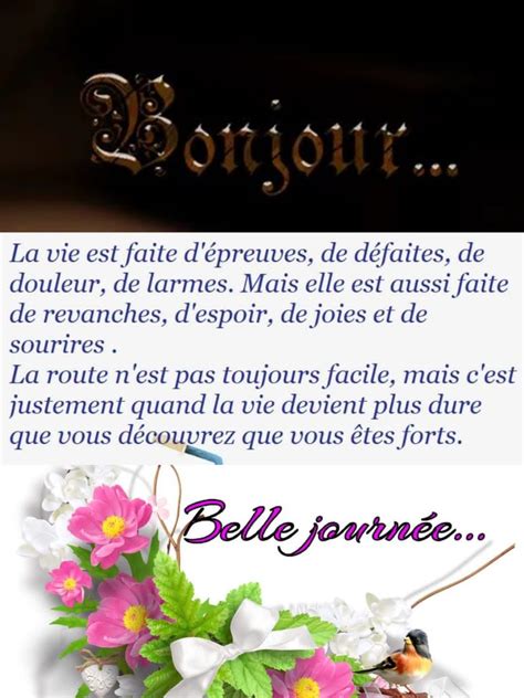 French Good Morning Quotes with Floral Design