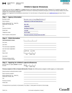 Fillable Online Children's Special Allowances (CSA) Fact Sheet - Canada ...