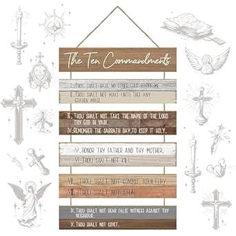 Mandala Soul Set of 6 Ten Commandments Christian Home Wall Decor Art ...