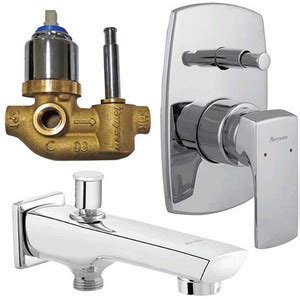 Parryware Euclid diverter Body With upper Trim with tipton wall spout ...