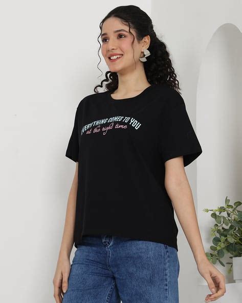 Buy Black Tshirts for Women by Shein Online | sheinindia.in