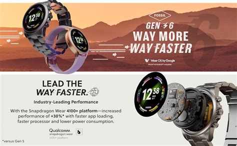 Fossil Gen 6(44Mm,Brown Color)Men'S Smartwatch With AMOLED Screen,Alexa ...